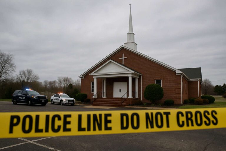 A gunman killed after a church shooting. police praise the