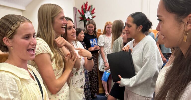 Byu women's football team services and share the gospel in