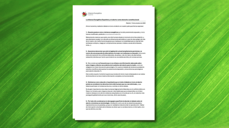 Spanish Evangelical Union opposes inclusion of abortion as a constitutional right Spanish evangelical union opposes inclusion of abortion as a constitutional