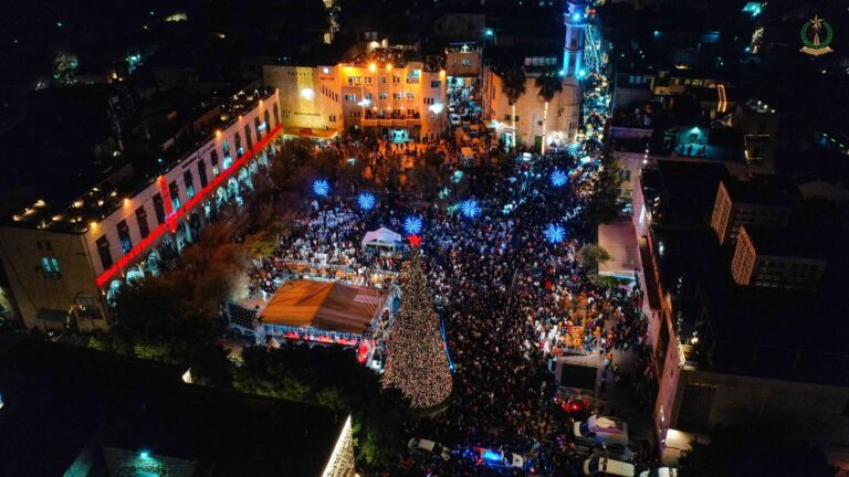 Bethlehem marks return of christmas celebrations with packed tree lighting